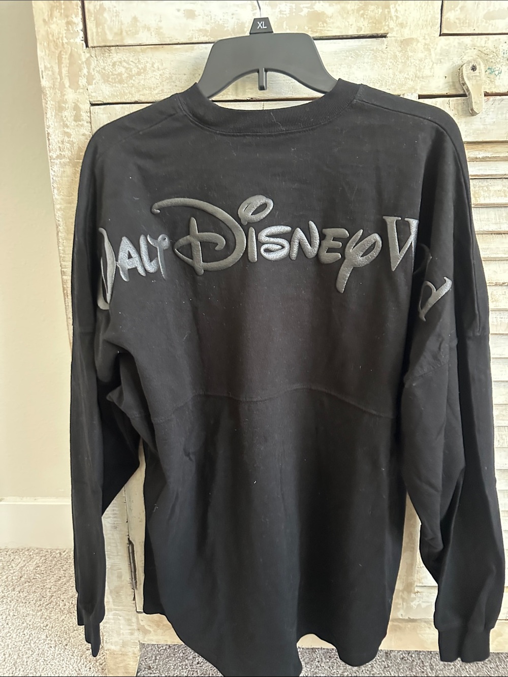 Disney World solid Black spirited jersey, adult size medium